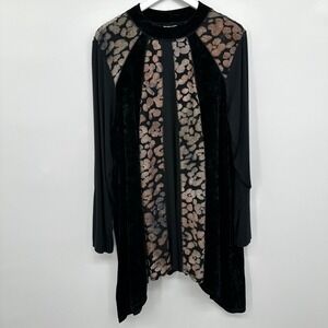 LOGO‎ Lavish Lori Goldstein Tunic Top Shirt Size 2X Velvet Burnout Whimsigoth